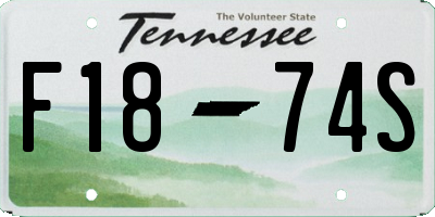 TN license plate F1874S