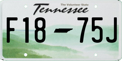TN license plate F1875J