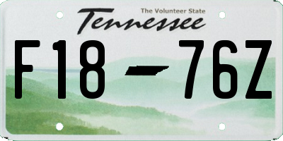 TN license plate F1876Z