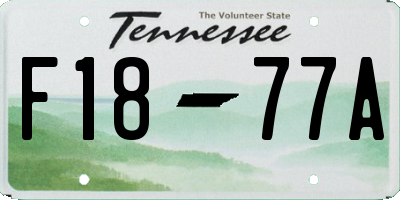 TN license plate F1877A