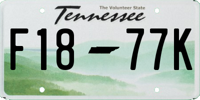 TN license plate F1877K