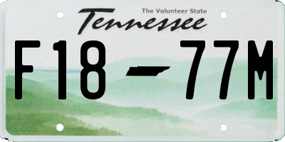 TN license plate F1877M