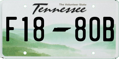 TN license plate F1880B