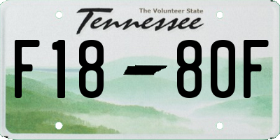 TN license plate F1880F