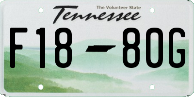 TN license plate F1880G