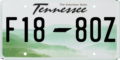 TN license plate F1880Z