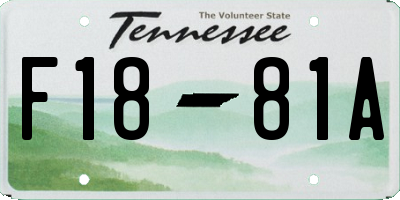 TN license plate F1881A