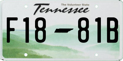 TN license plate F1881B