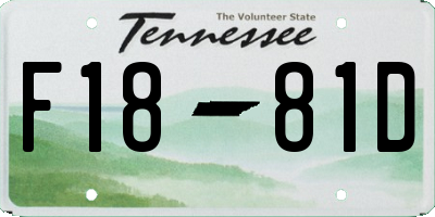 TN license plate F1881D