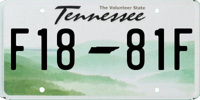 TN license plate F1881F