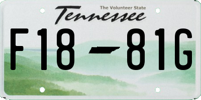 TN license plate F1881G