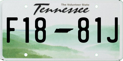 TN license plate F1881J