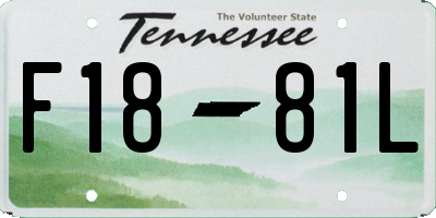 TN license plate F1881L