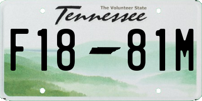 TN license plate F1881M