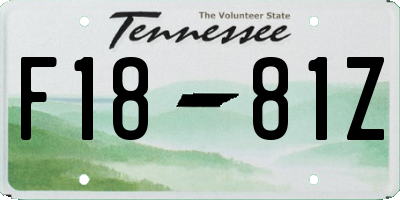 TN license plate F1881Z