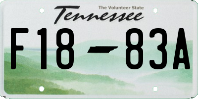 TN license plate F1883A