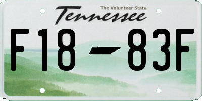 TN license plate F1883F