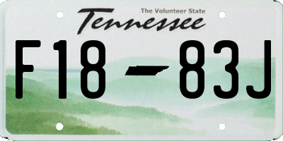 TN license plate F1883J