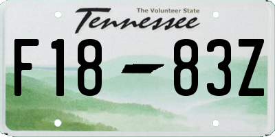 TN license plate F1883Z