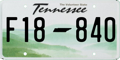 TN license plate F1884O