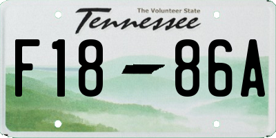 TN license plate F1886A