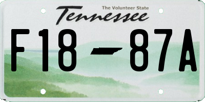 TN license plate F1887A