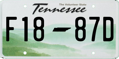 TN license plate F1887D