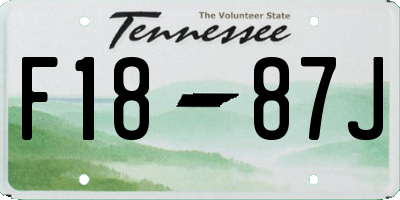 TN license plate F1887J