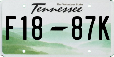 TN license plate F1887K