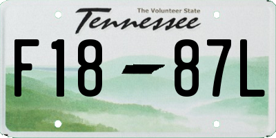 TN license plate F1887L