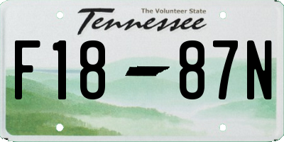 TN license plate F1887N