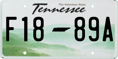 TN license plate F1889A