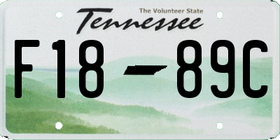 TN license plate F1889C