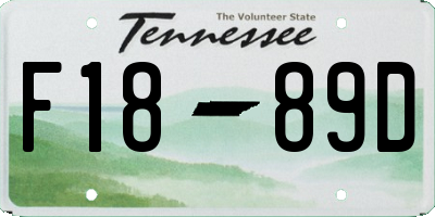 TN license plate F1889D