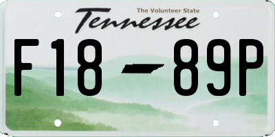 TN license plate F1889P