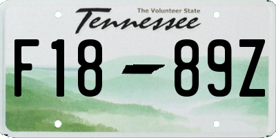 TN license plate F1889Z