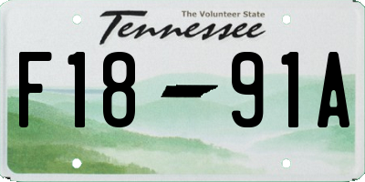 TN license plate F1891A