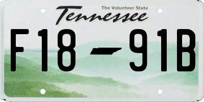TN license plate F1891B