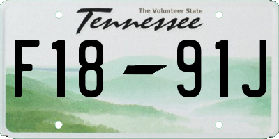 TN license plate F1891J