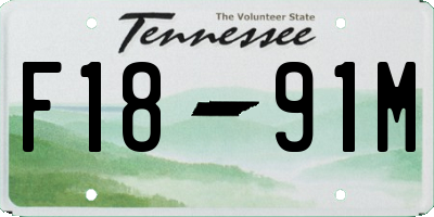 TN license plate F1891M