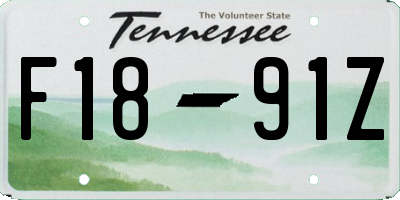 TN license plate F1891Z