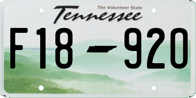TN license plate F1892O