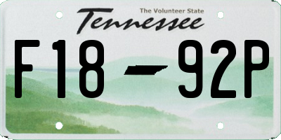 TN license plate F1892P