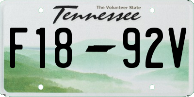 TN license plate F1892V