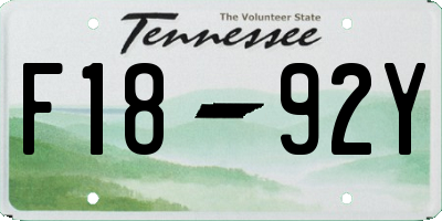 TN license plate F1892Y