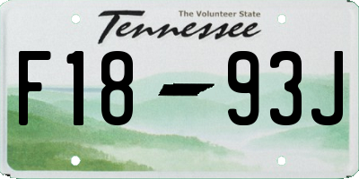 TN license plate F1893J