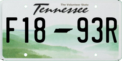 TN license plate F1893R