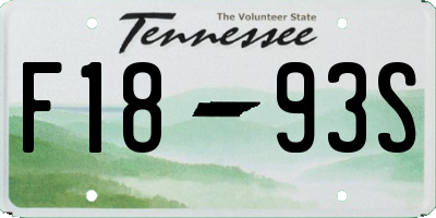TN license plate F1893S