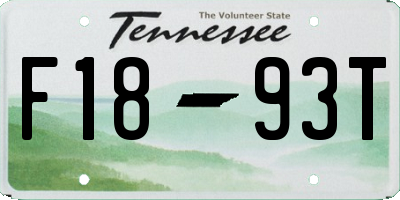 TN license plate F1893T