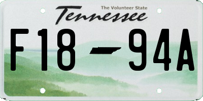TN license plate F1894A